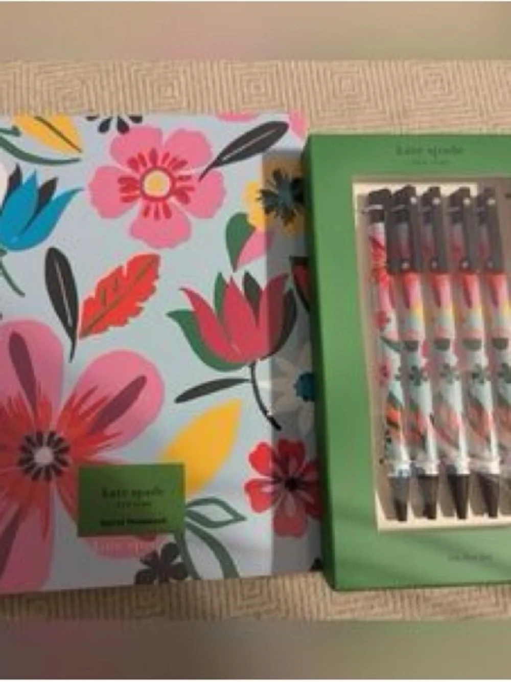 kate spade safari florals journal and Pen Set - Pink, Blue, Yellow, Green NWT